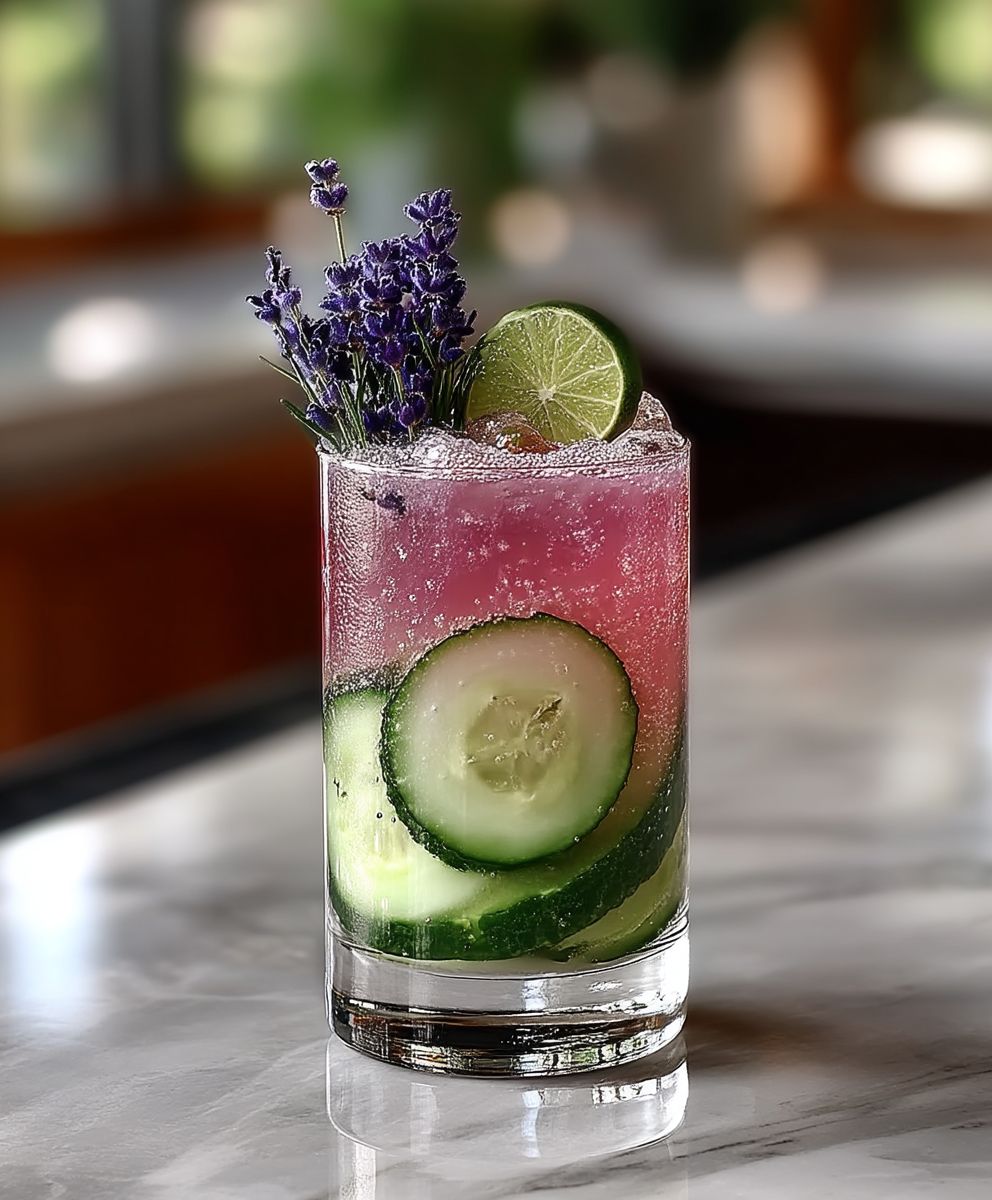 Cucumber lavender mocktail