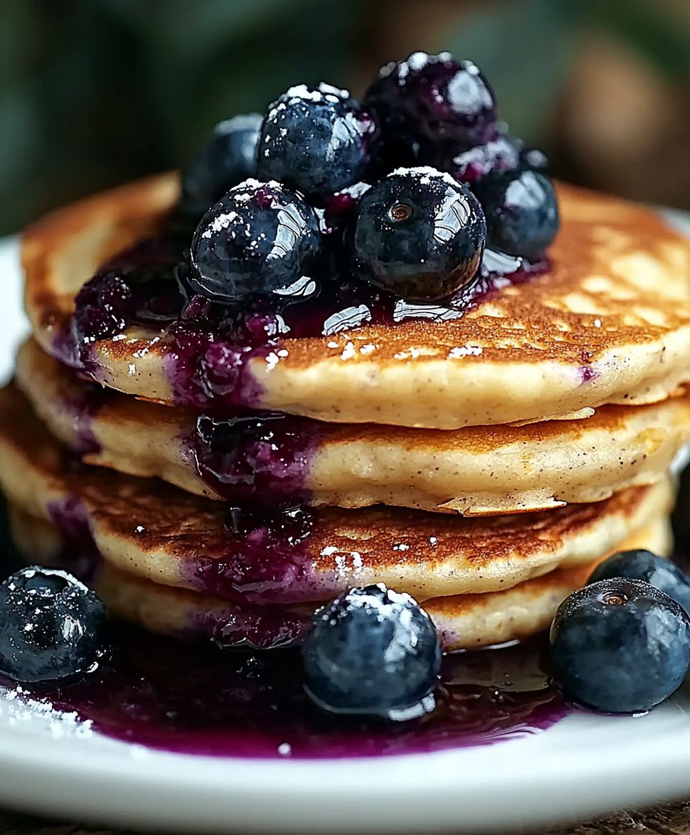 Chickpea Flour Blueberry Pancakes