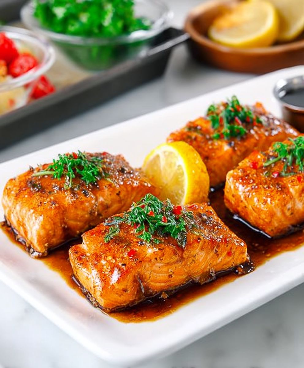 Maple glazed salmon