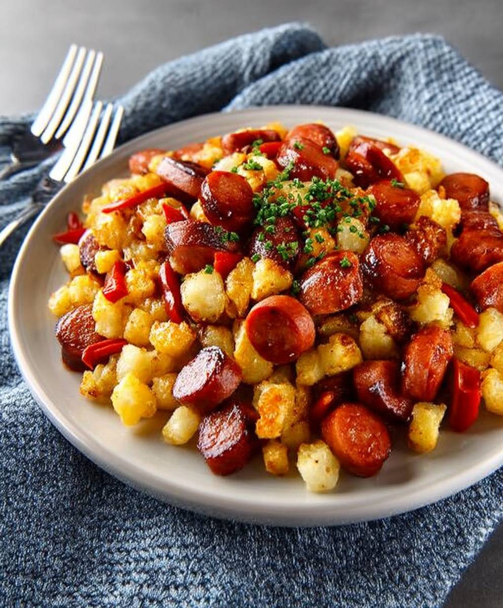 Hot dog potato hash