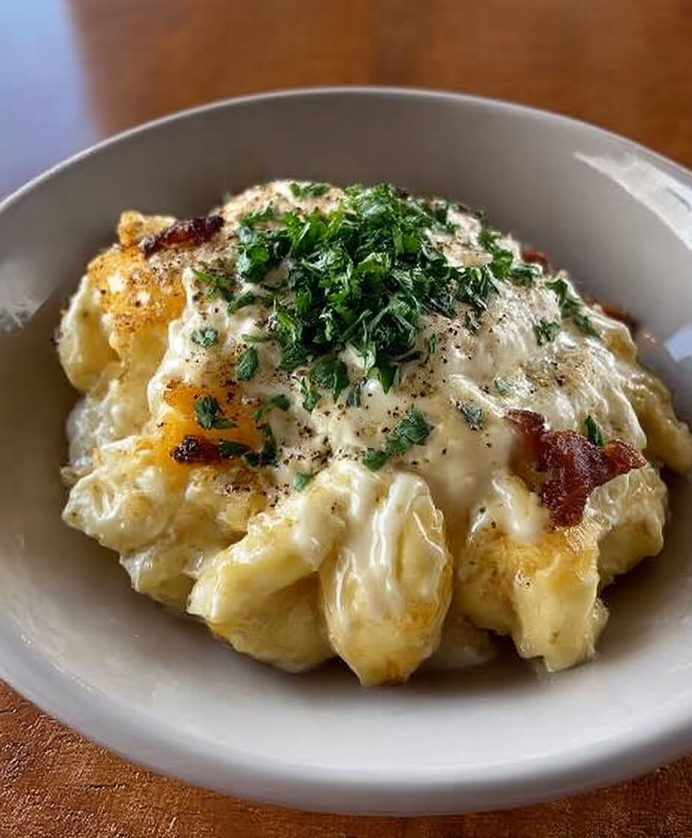 Bacon gravy mac and cheese