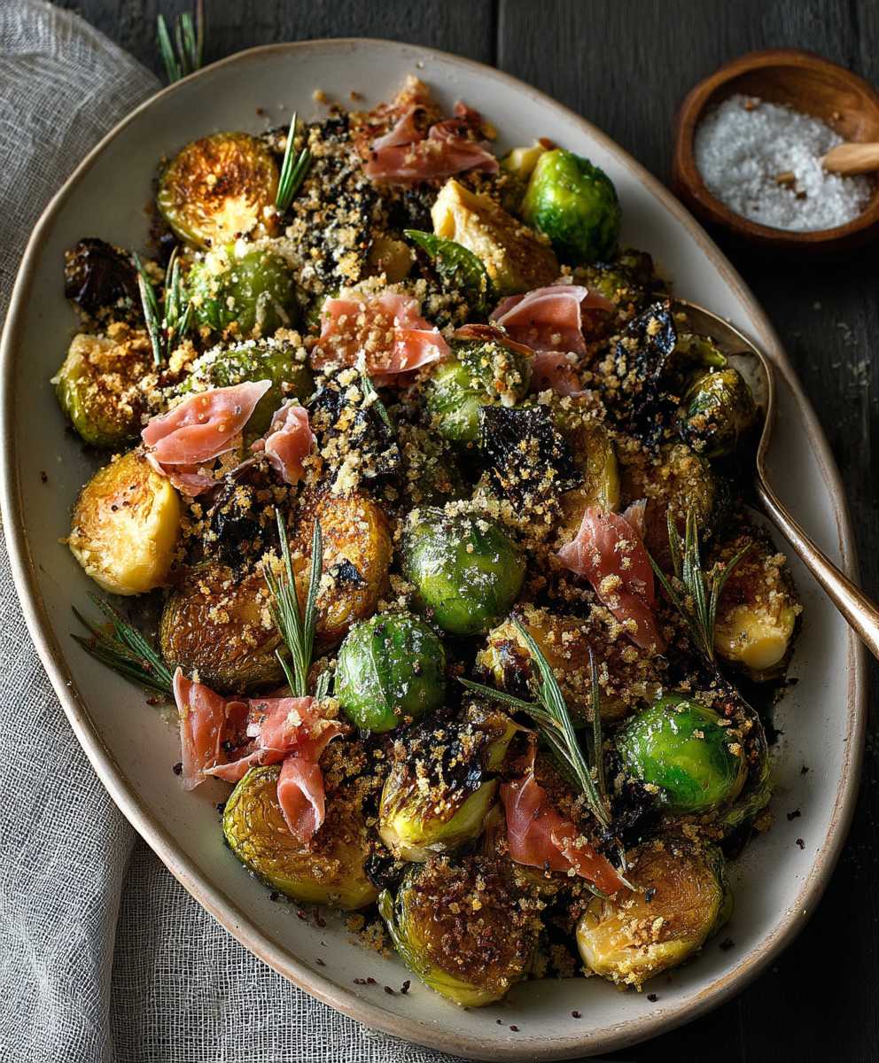 Brussels sprouts prosciutto breadcrumbs