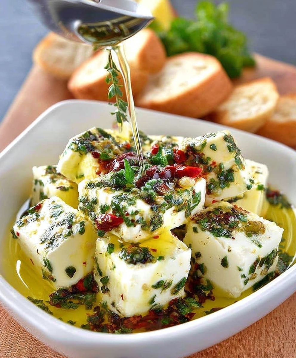 Marinated Feta Herbs Chilli