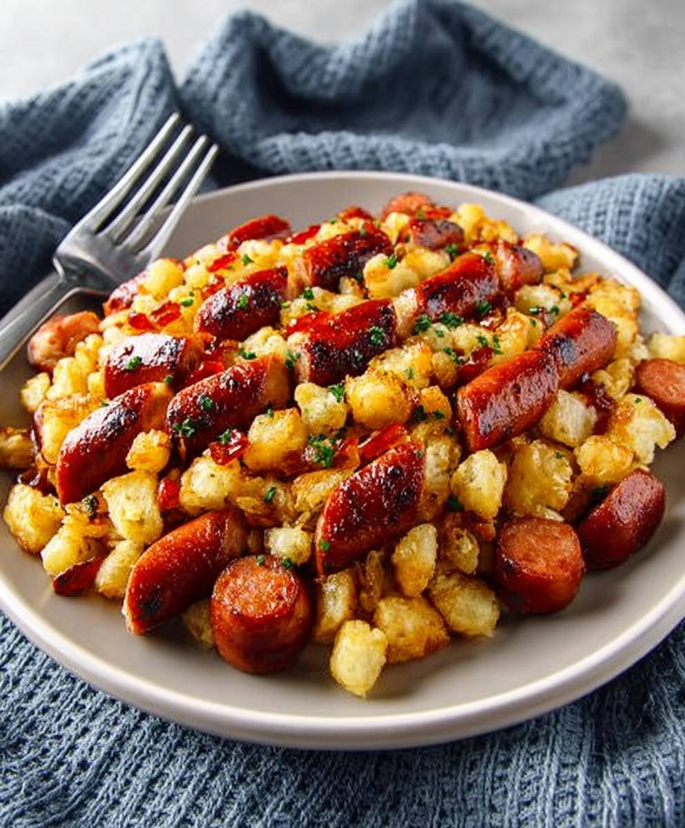 Hot dog potato hash