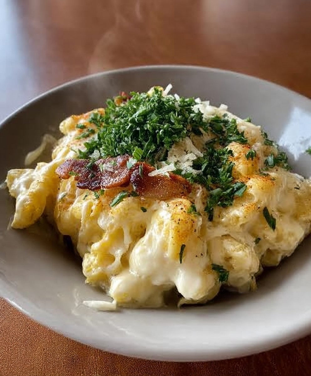 Bacon gravy mac and cheese