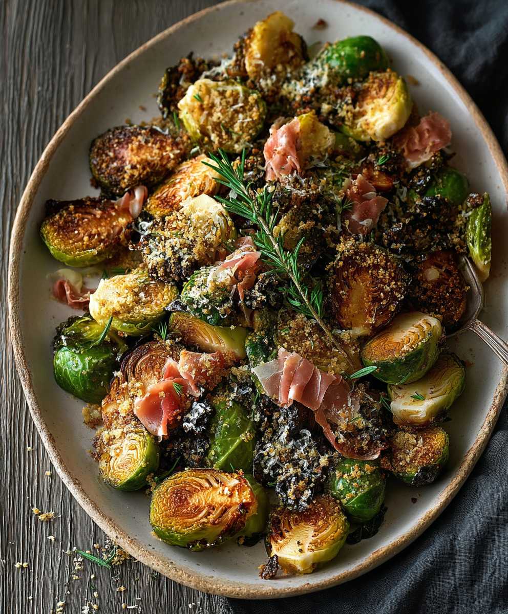 Brussels sprouts prosciutto breadcrumbs
