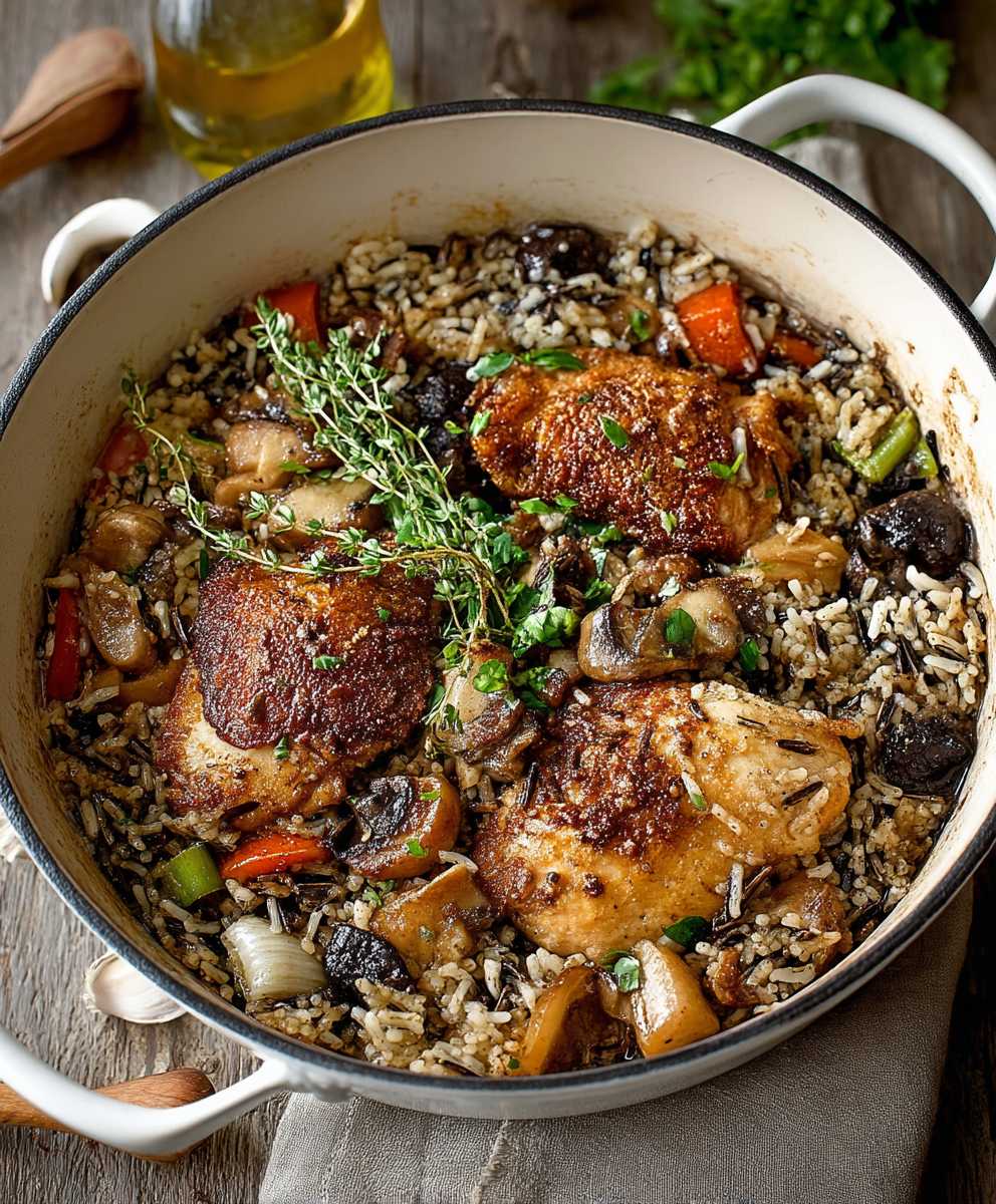 Wild rice chicken pilaf