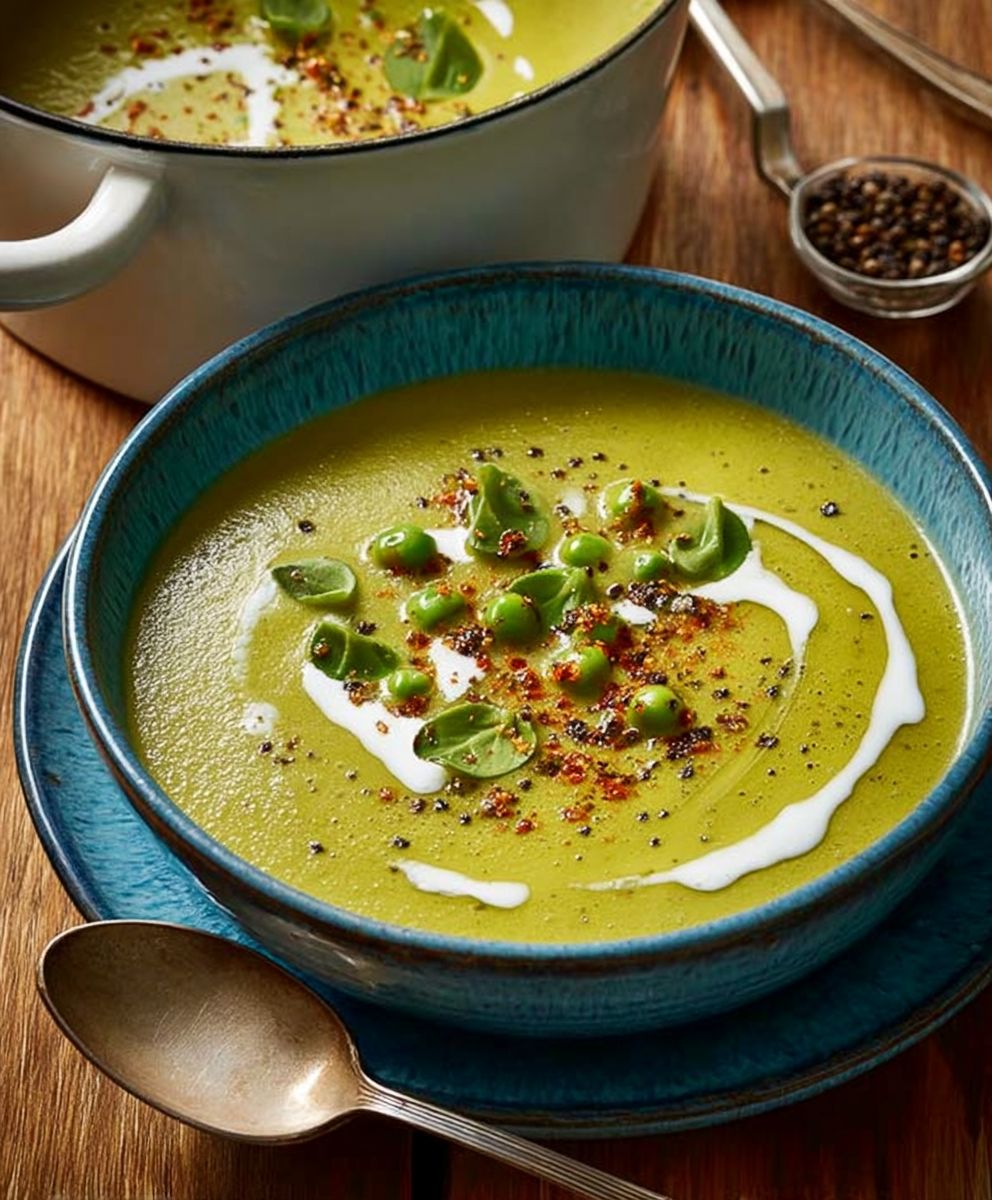 Spicy pea coconut soup