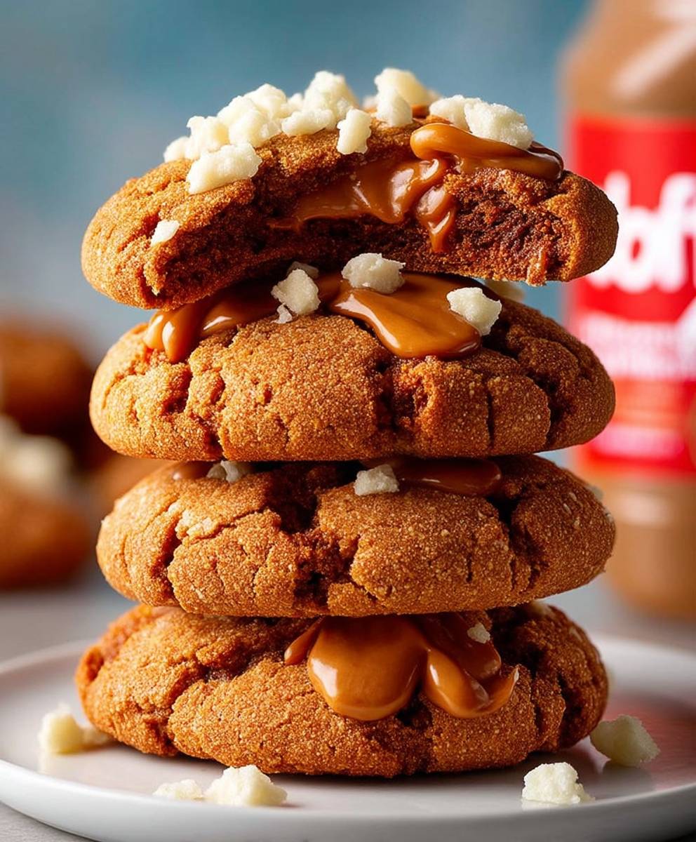 Biscoff stuffed cookies