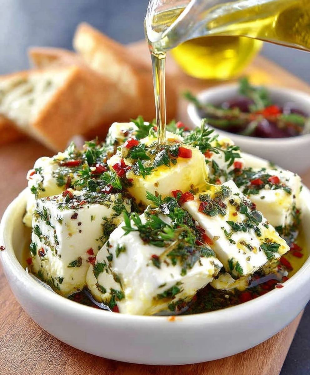 Marinated Feta Herbs Chilli