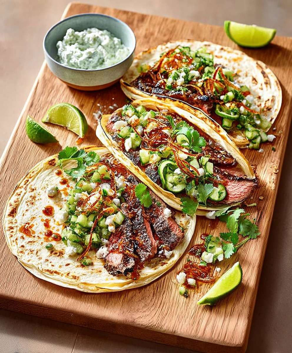 Chipotle steak tacos