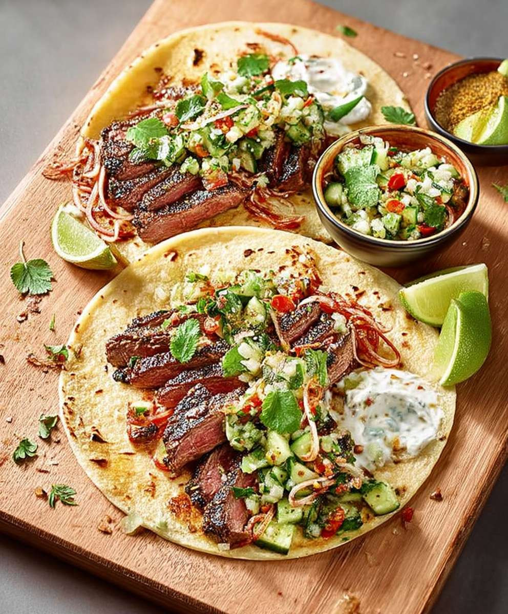 Chipotle steak tacos