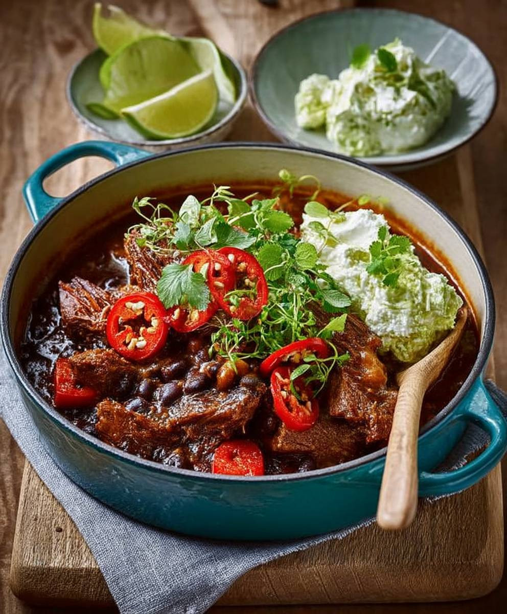 Beef brisket black bean chilli