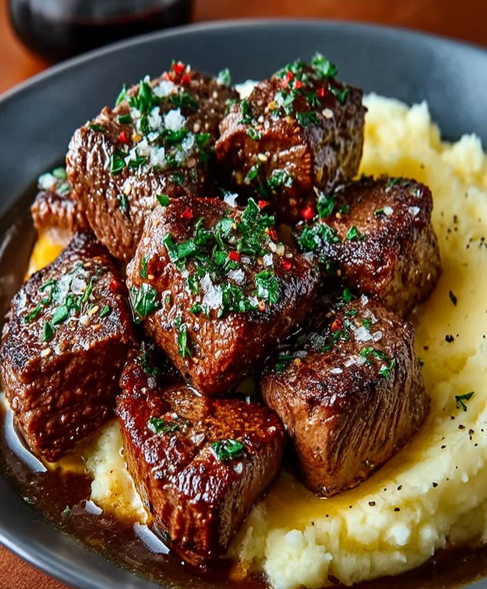 Garlic butter steak bites