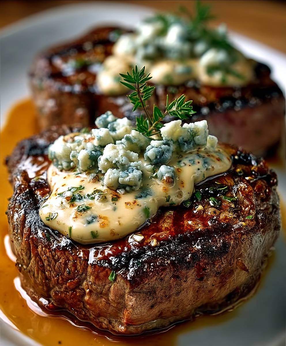 Ribeye Steaks Blue Cheese