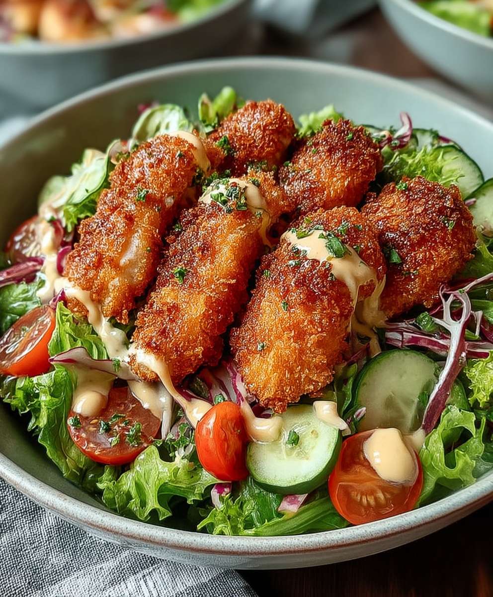 Air Fried Chicken Tender Salad