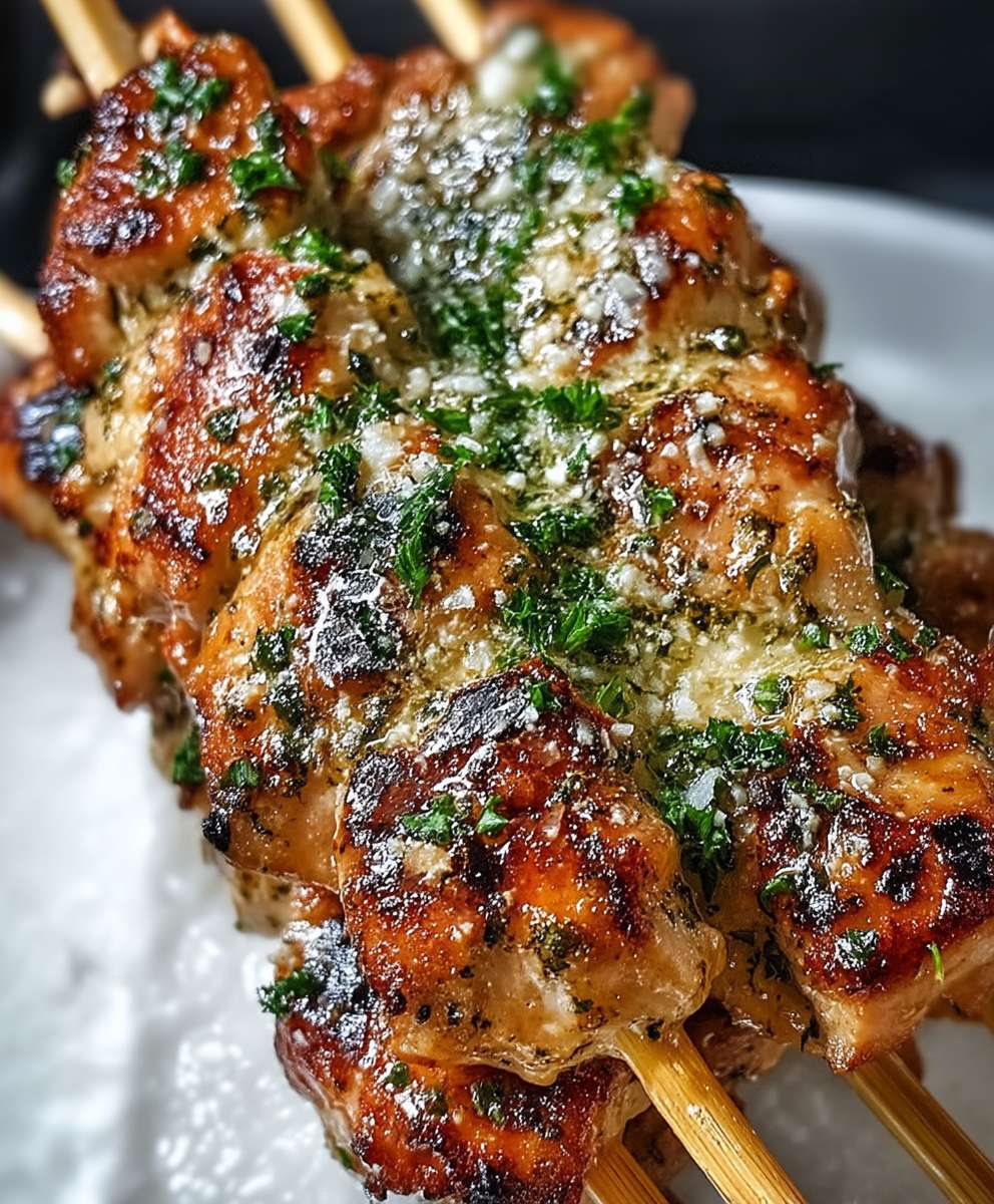 Garlic Parmesan Chicken Skewers