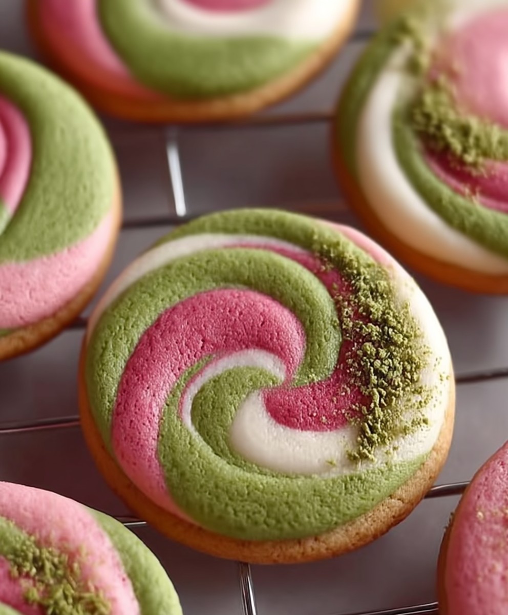 Strawberry Matcha Cookies