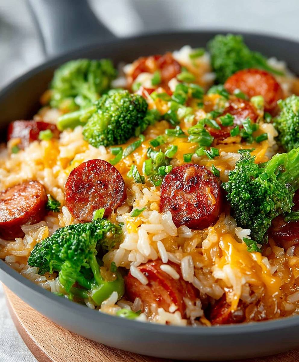 Cheesy Kielbasa Skillet