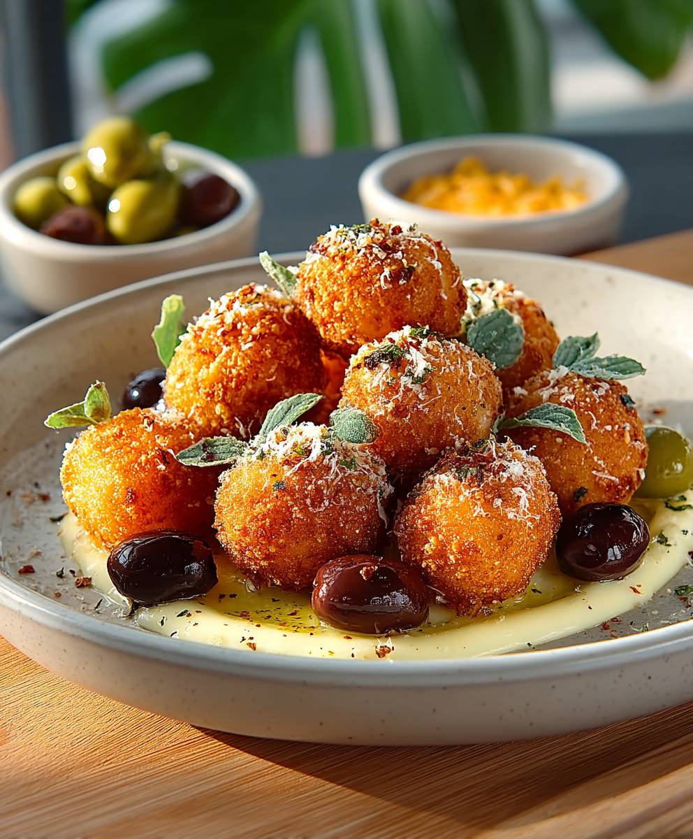 Fried Stuffed Olives Appetizer