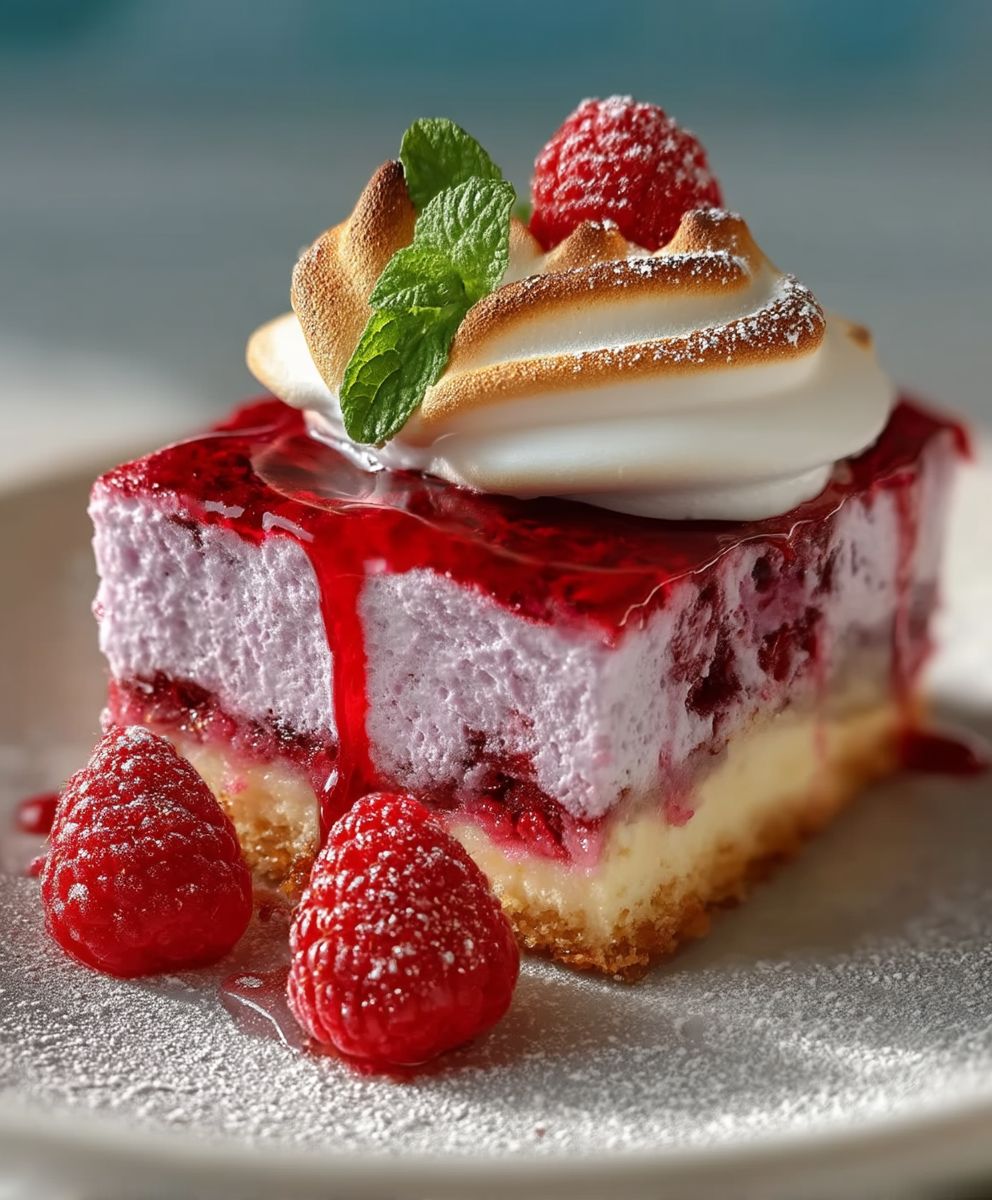 Raspberry Meringue Bars