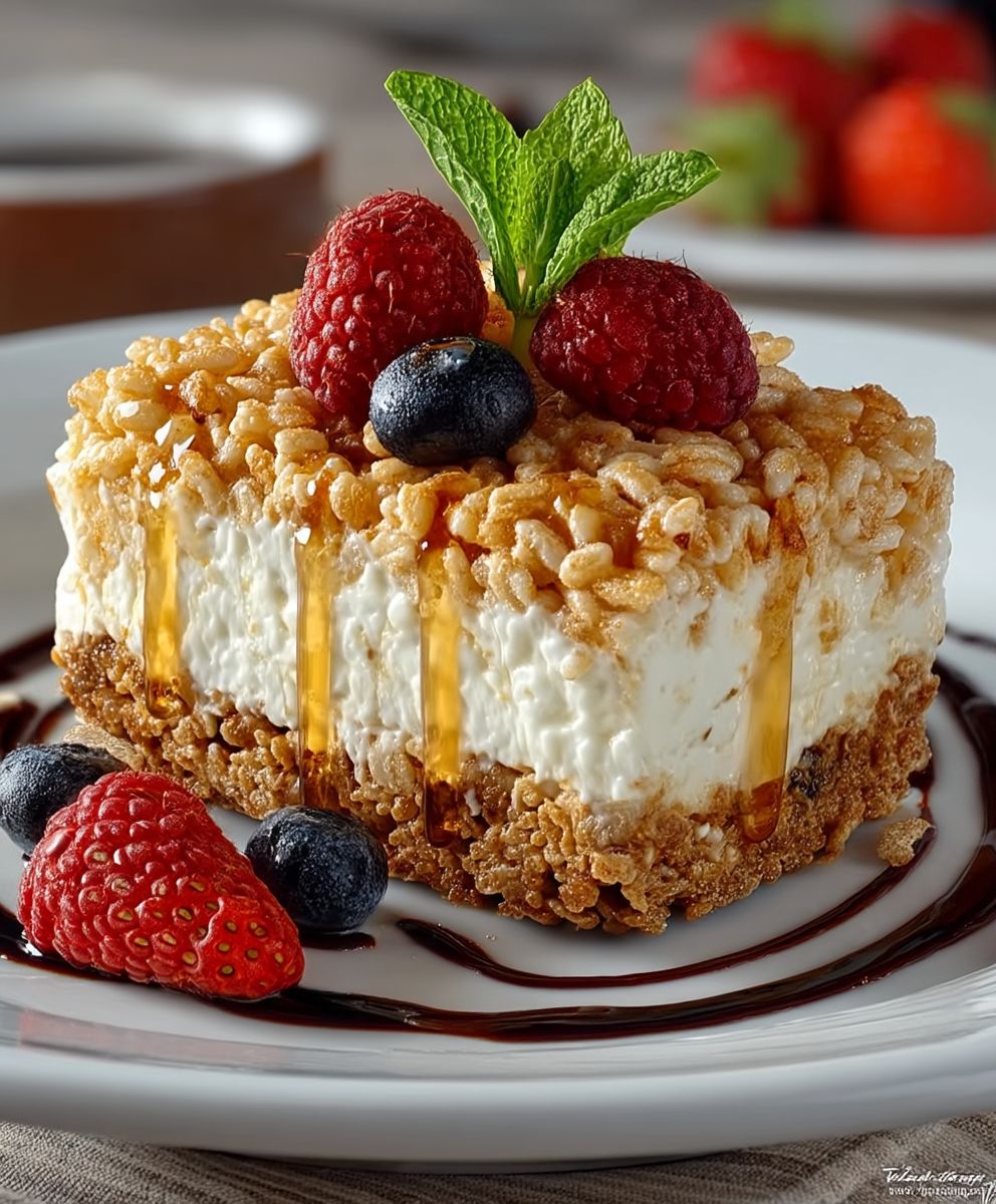 Rice Krispie Treat Cheesecake