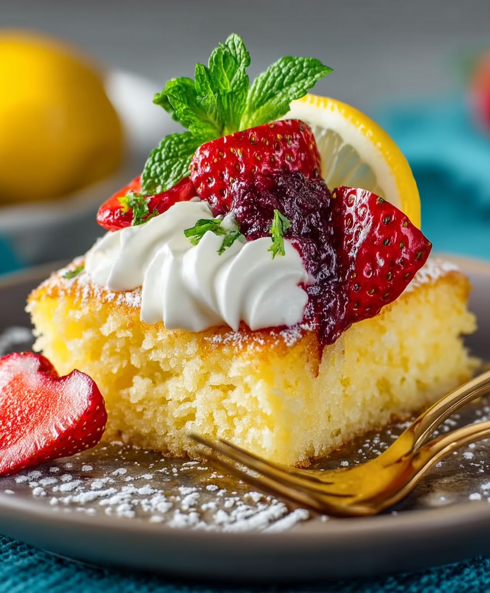 Lemon Jello Poke Cake
