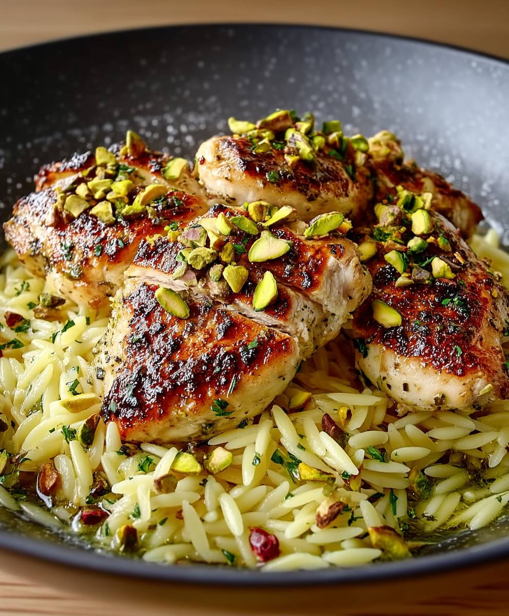Pistachio Chicken Lemon Orzo