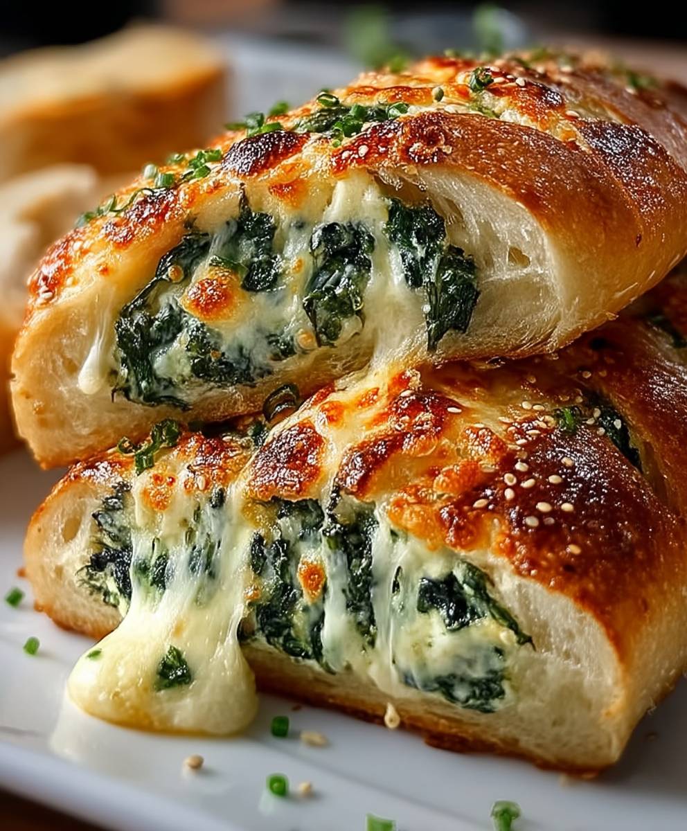 Cheesy Spinach Stuffed Bread