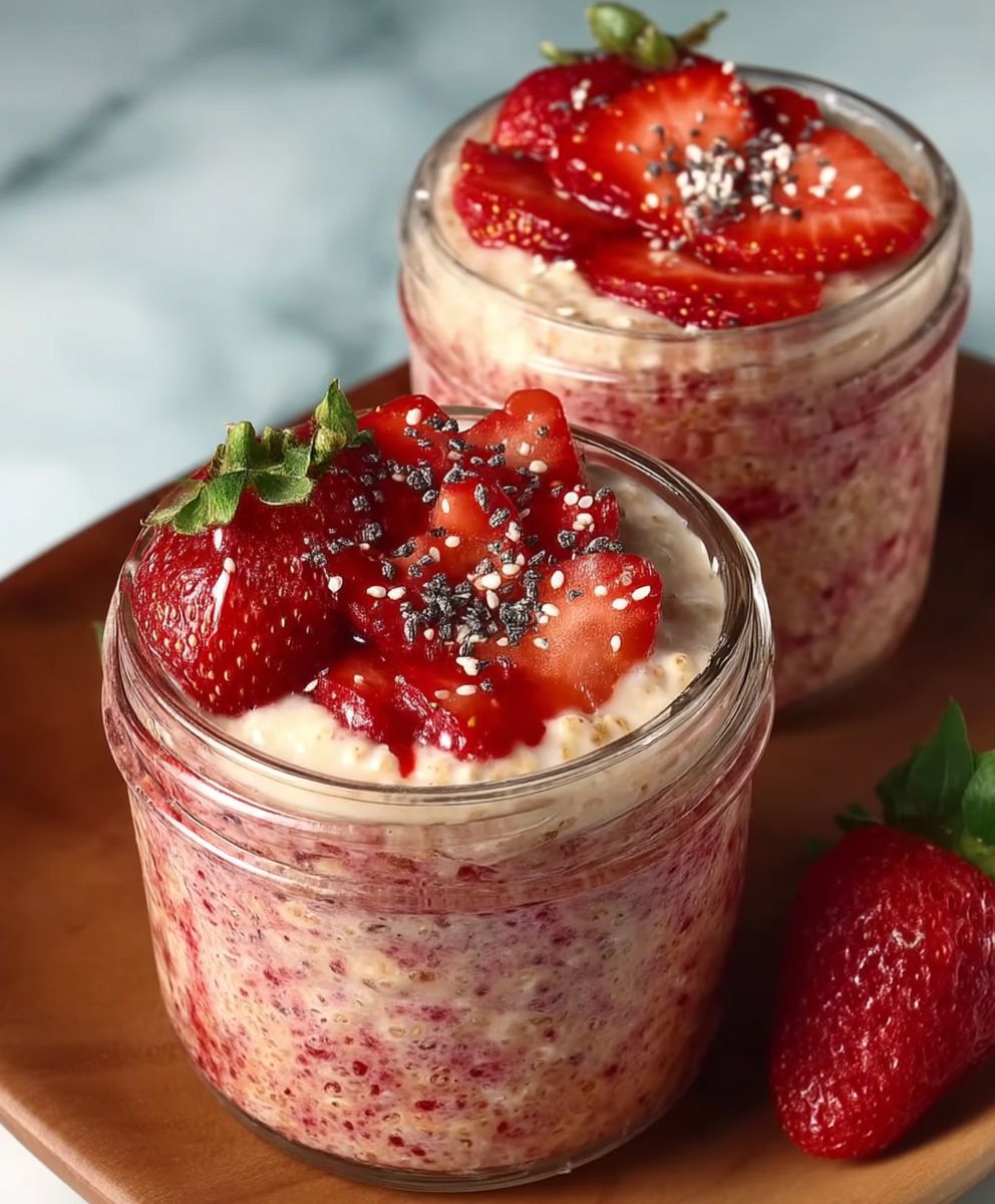 Strawberries and Cream Overnight Oats