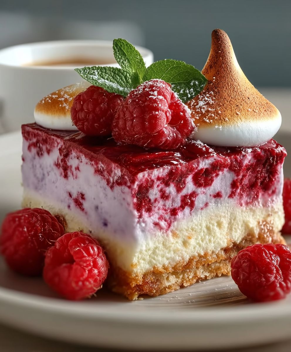 Raspberry Meringue Bars