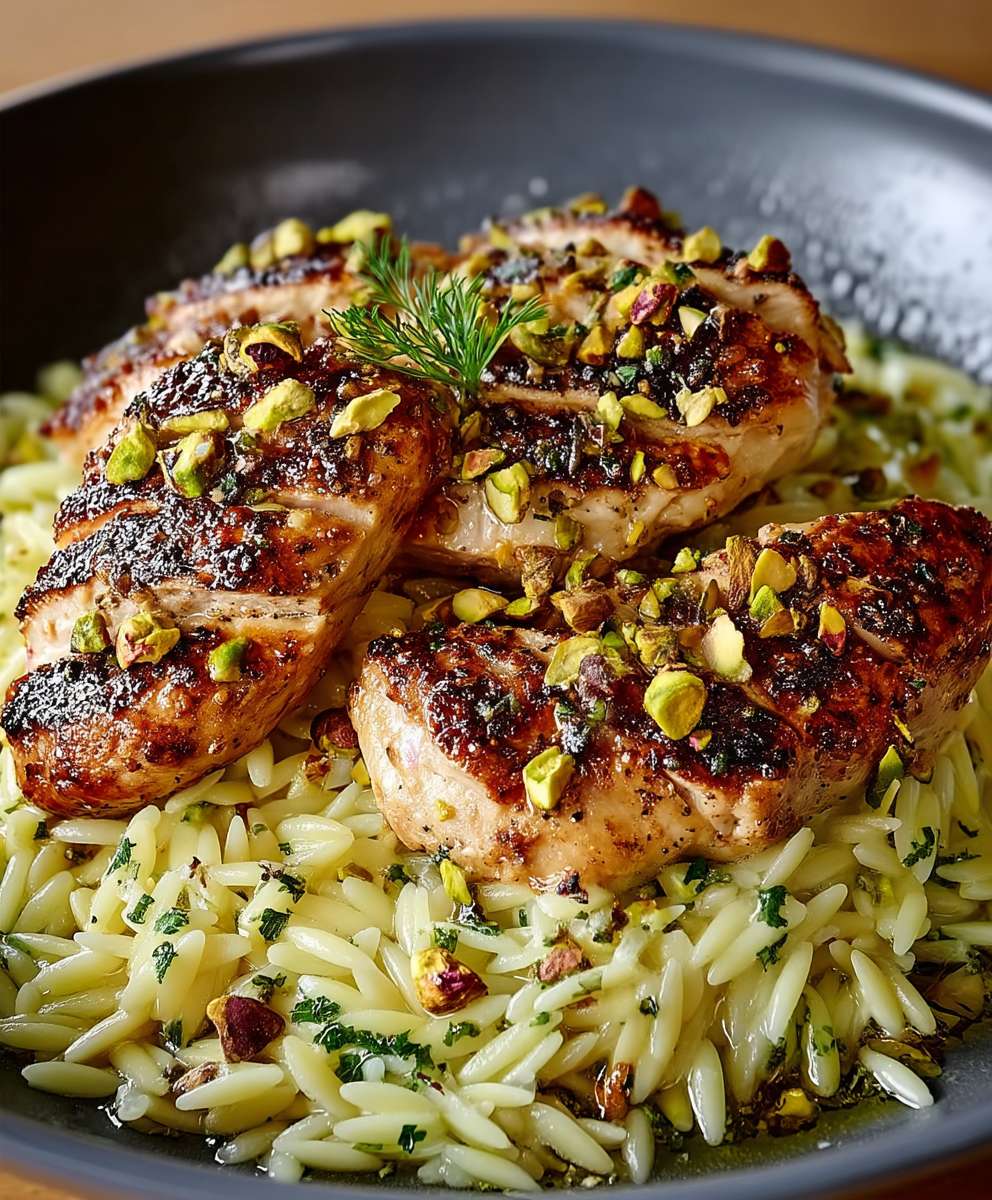 Pistachio Chicken Lemon Orzo