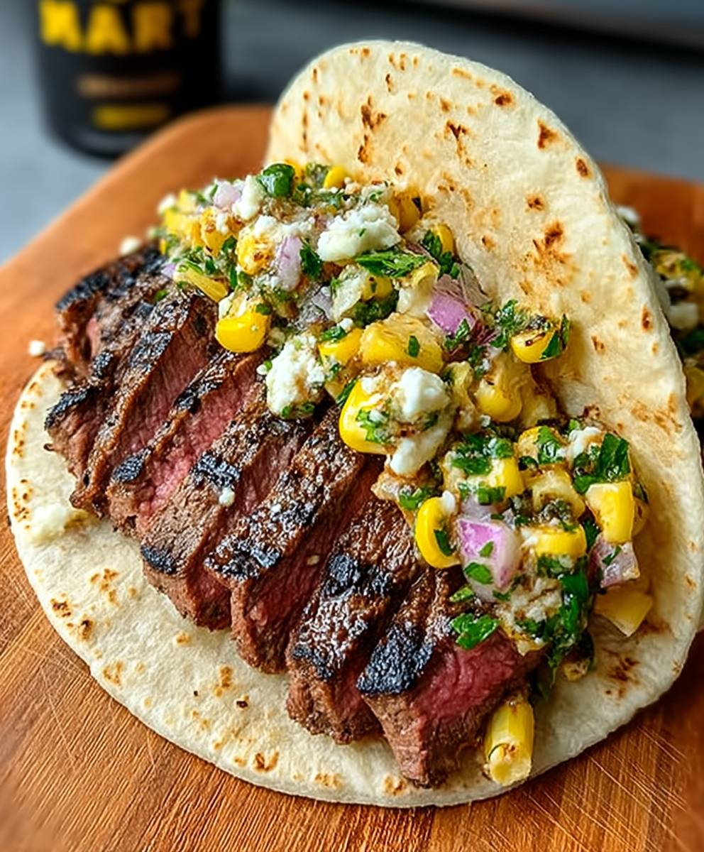 Elote Steak Tacos