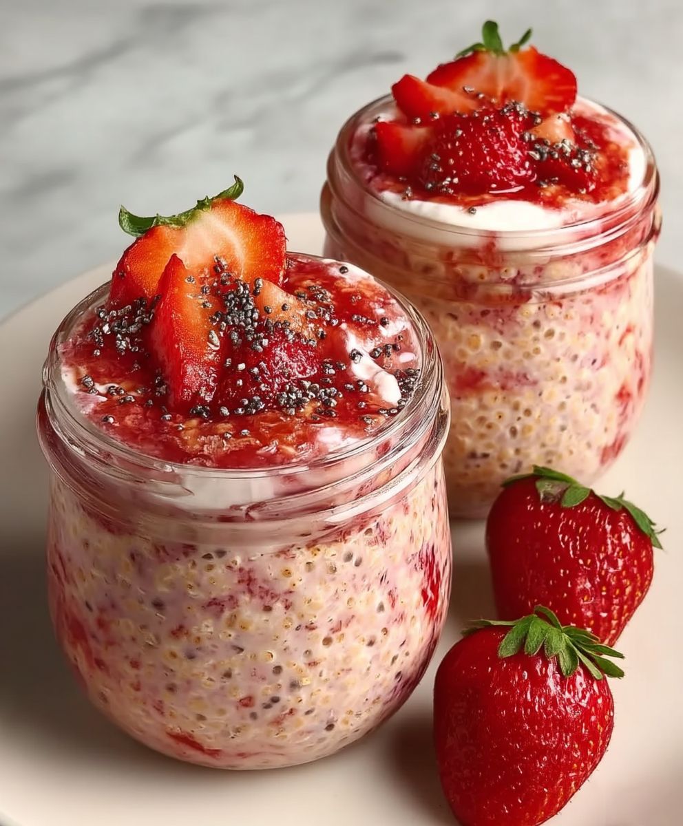 Strawberries and Cream Overnight Oats