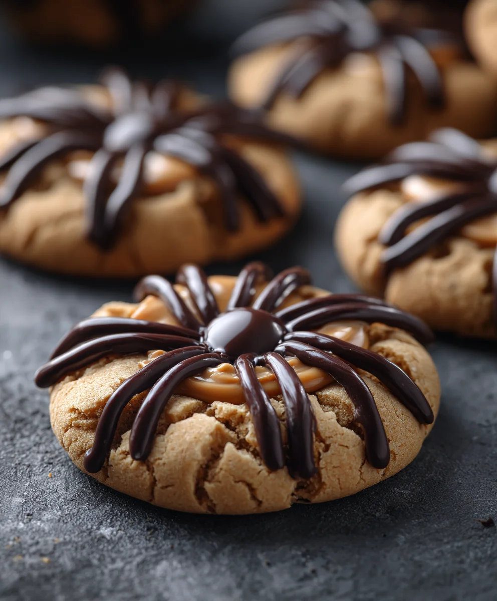 Creepy Crawly Peanut Butter Spider Cookies for Halloween
