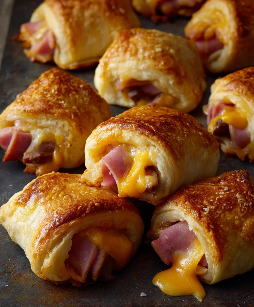Delicious Beef Ham & Cheddar Crescent Roll Ups Recipe