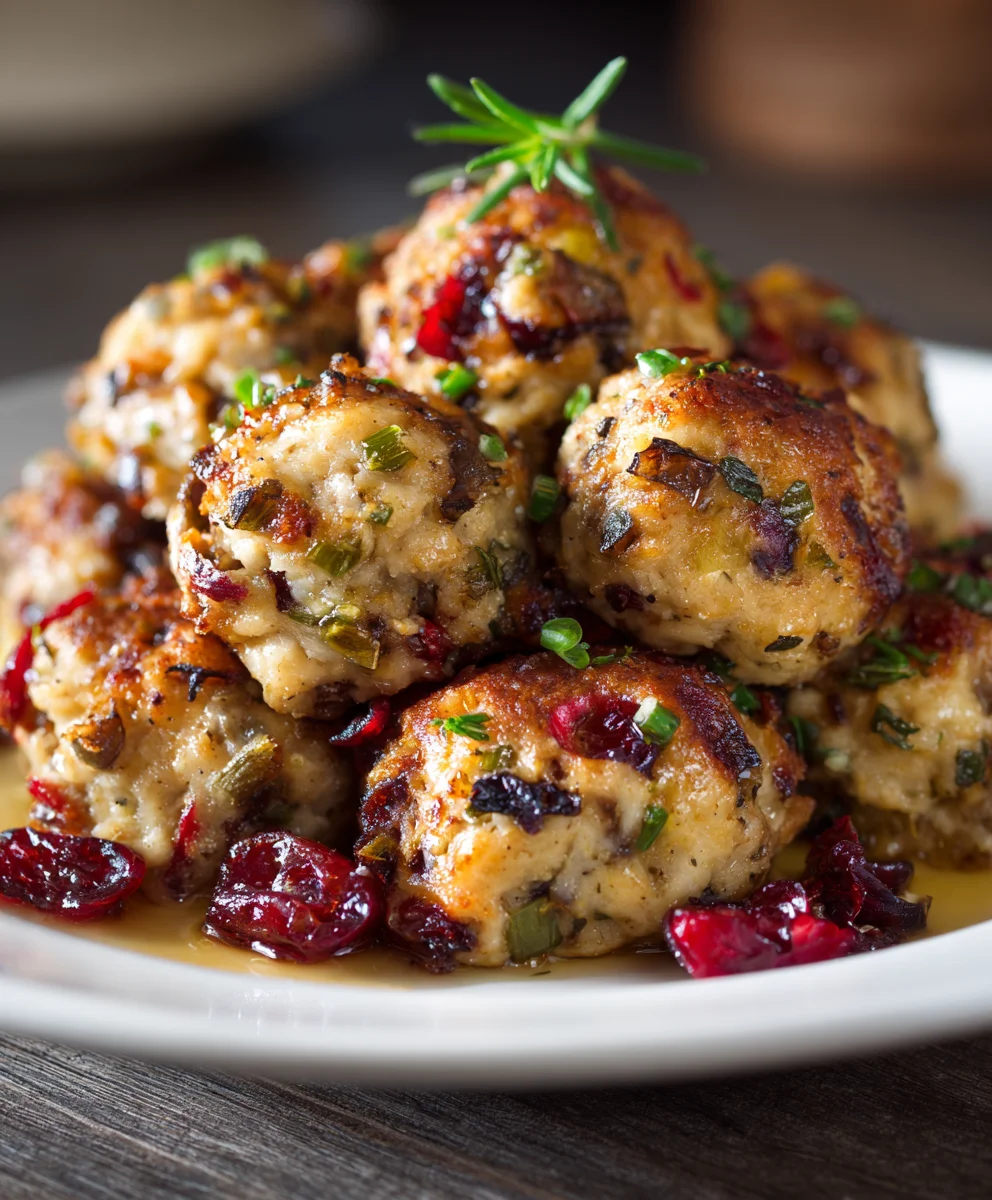 Delicious Cranberry Turkey Stuffing Balls for Your Feast