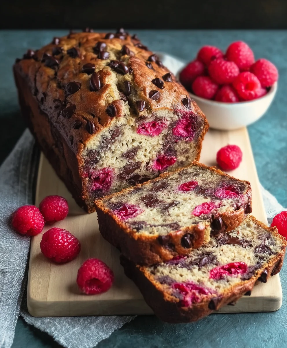 Delicious Raspberry Dark Chocolate Banana Bread Recipe