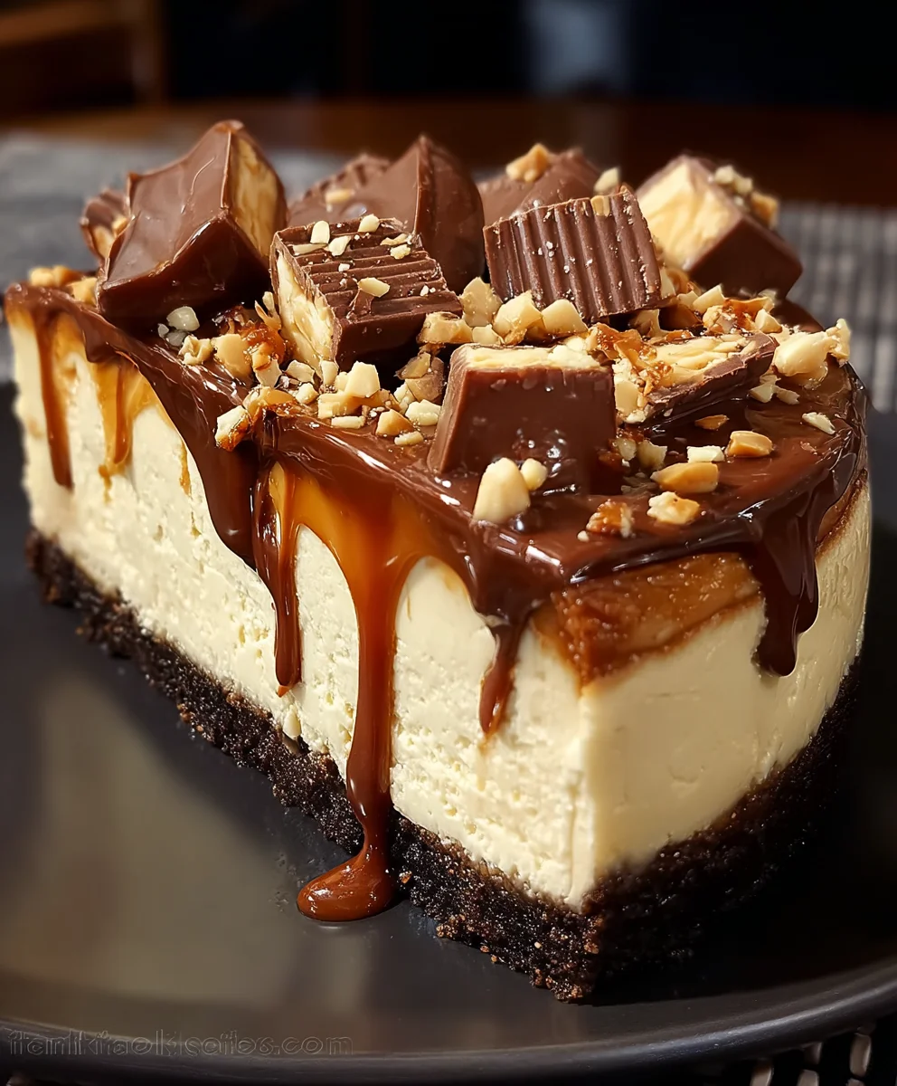 Ultimate Snickers Cheesecake: Creamy, Chocolatey, Peanutty Bliss!