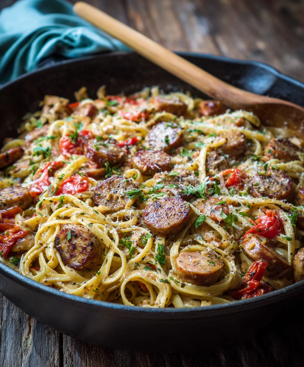 Creamy Cajun Beef Sausage Pasta: Quick Dinner Recipe