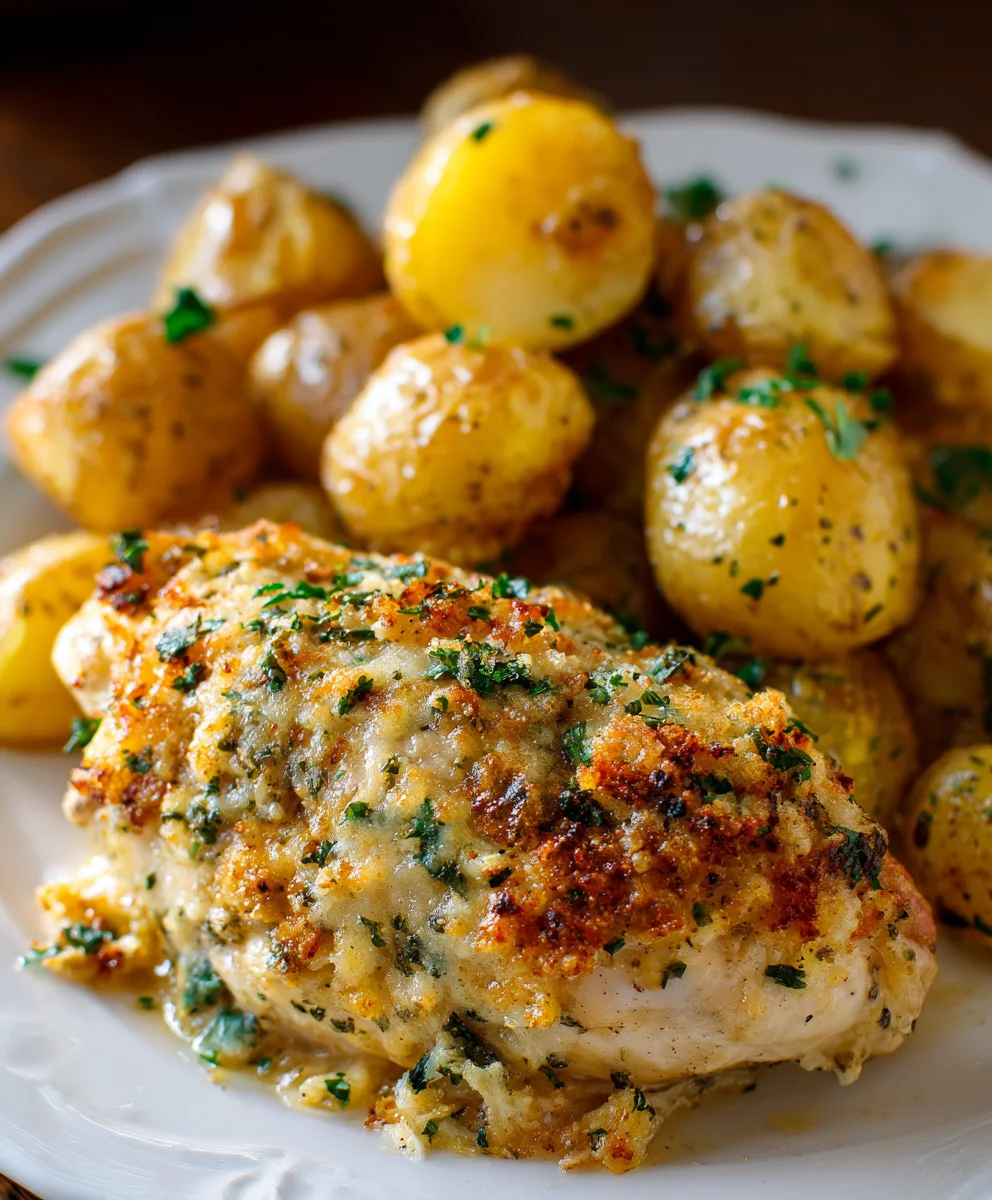 Ultimate Garlic Parmesan Slow Cooker Chicken & Potatoes