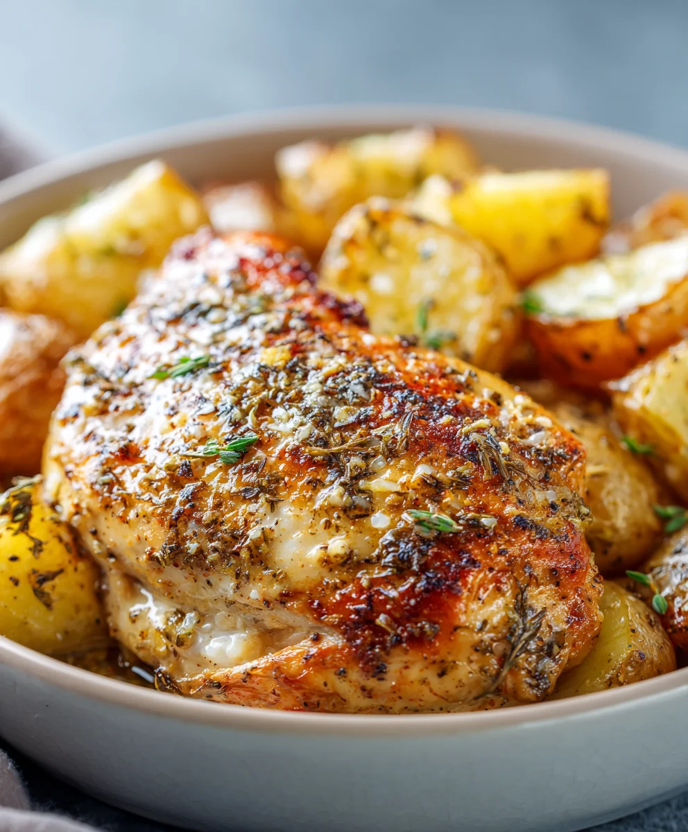 Incredible Garlic Parmesan Crockpot Chicken & Potatoes