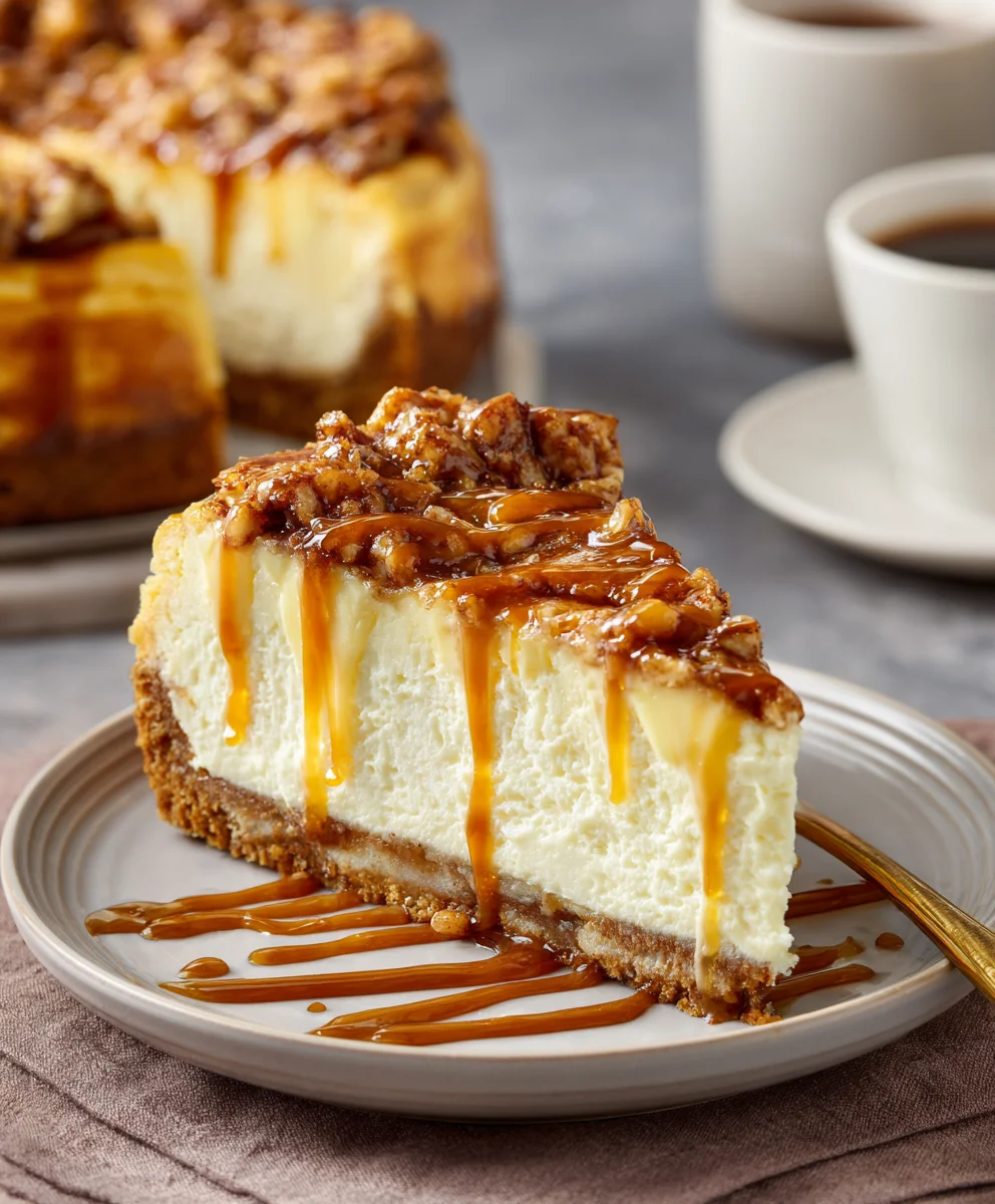 Honey Bun Cheesecake: Sticky Glaze & Creamy Delight