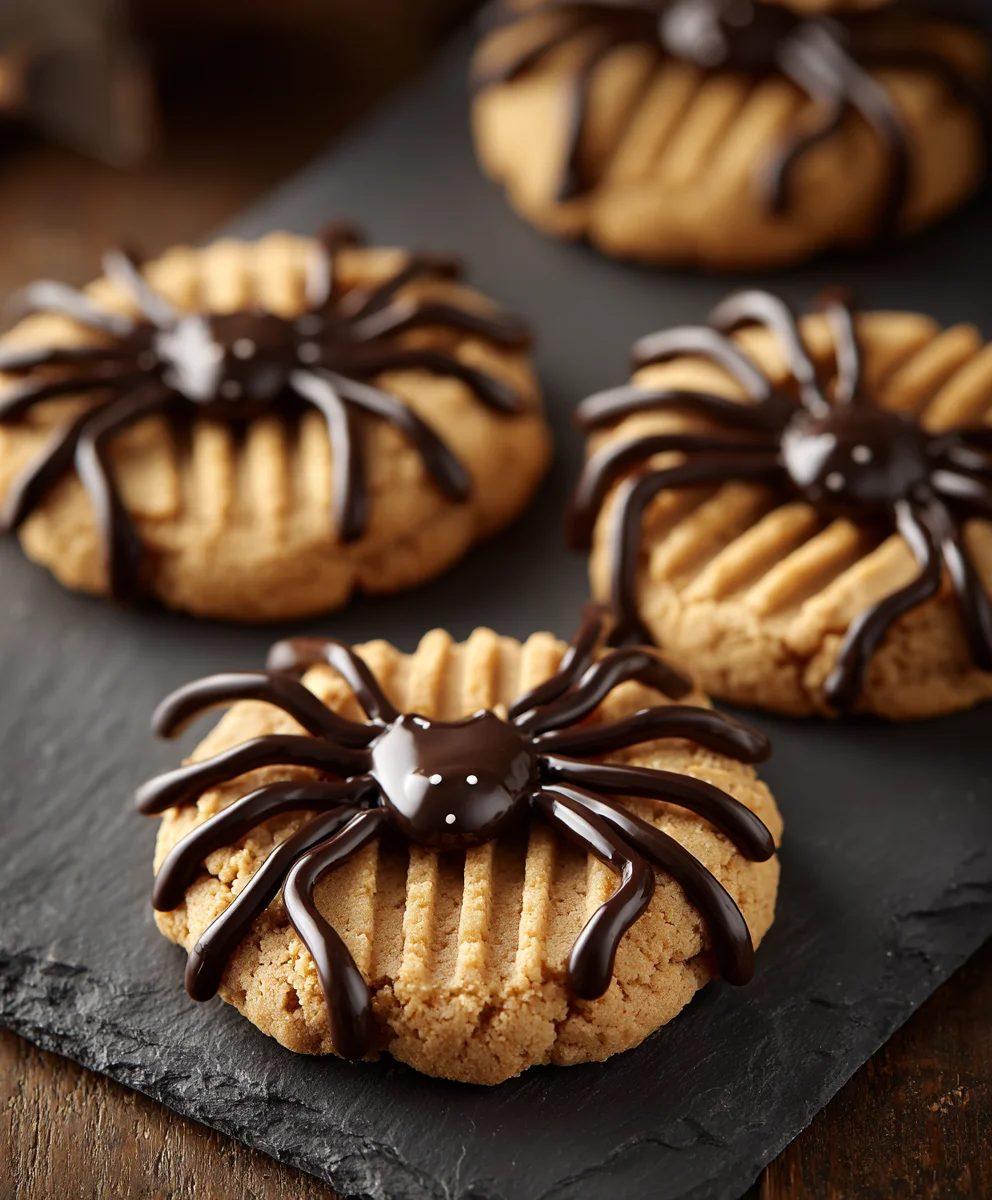 Creepy Crawly Peanut Butter Spider Cookies for Halloween