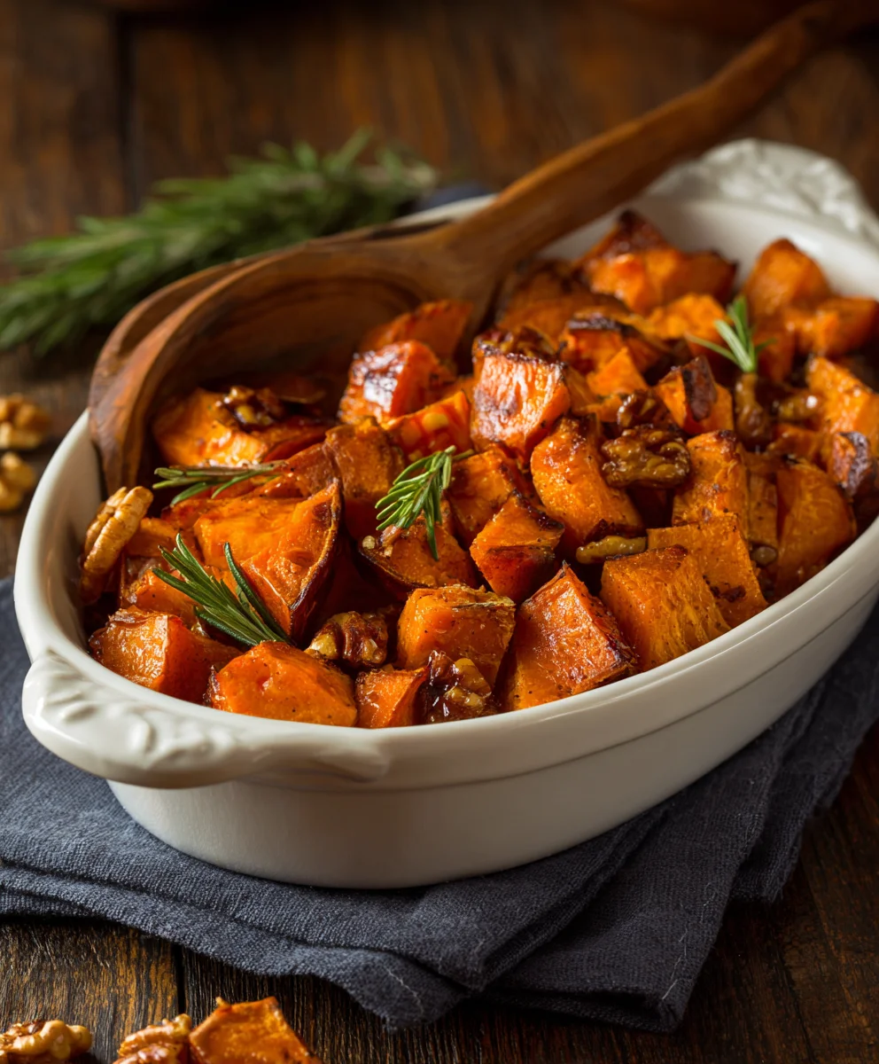 Maple Walnut Roasted Sweet Potatoes