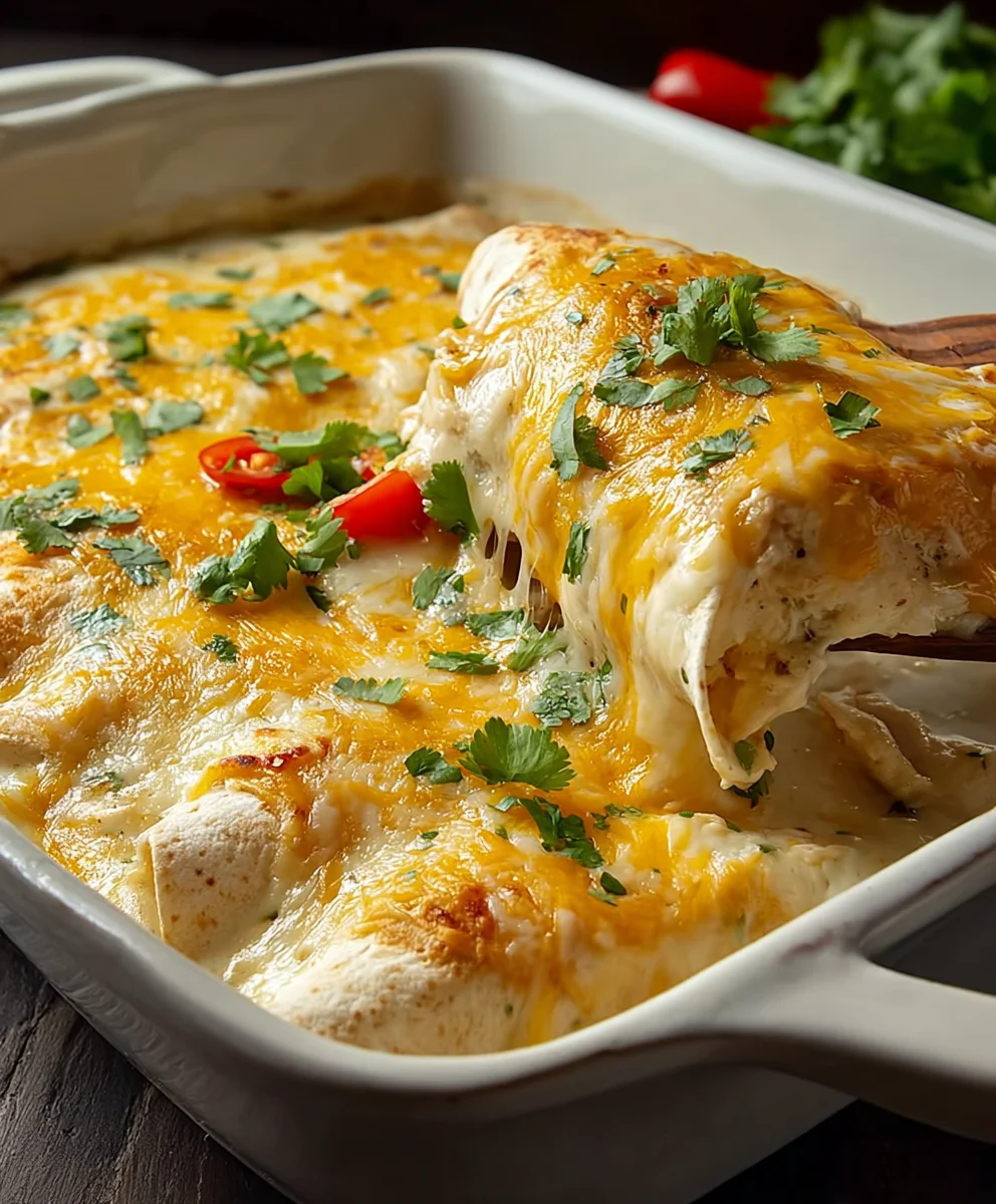 Easy White Chicken Enchiladas
