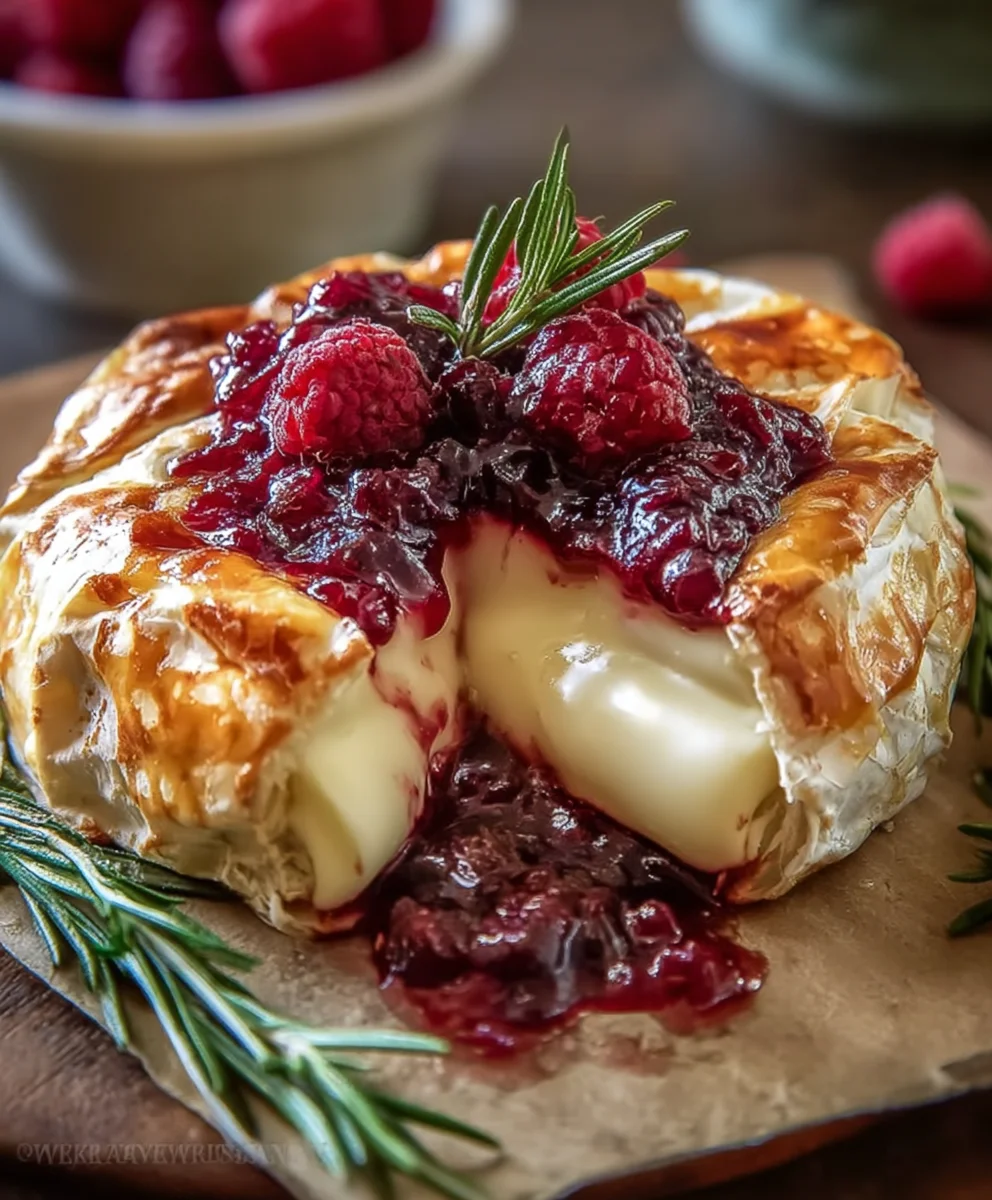 Easy Baked Brie with Raspberry & Rosemary - Perfect Appetizer