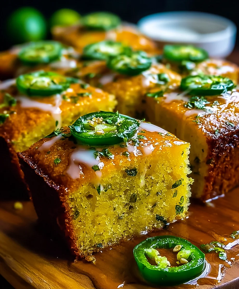 Jalapeno Cornbread With Lime Honey Glaze