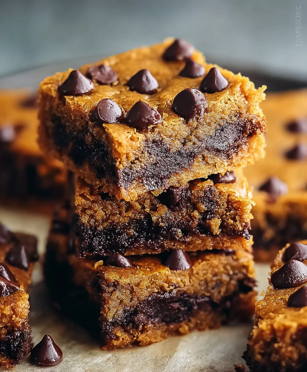 Fudgy Pumpkin Chocolate Chip Bars