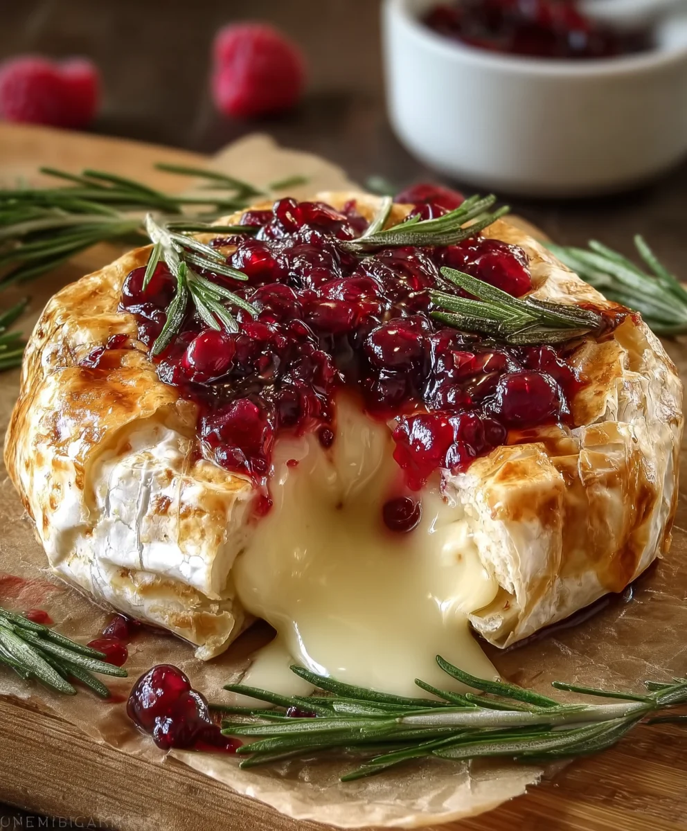 Easy Baked Brie with Raspberry & Rosemary - Perfect Appetizer